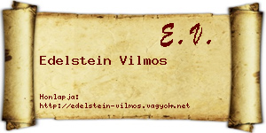 Edelstein Vilmos névjegykártya